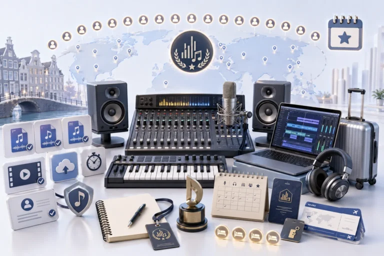 JBL Music Academy Contest 2026 featuring music demos, studio equipment and an Amsterdam training experience for 30 artists