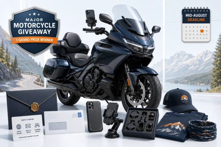 Quad Lock Harley-Davidson Sweepstakes touring motorcycle prize illustration