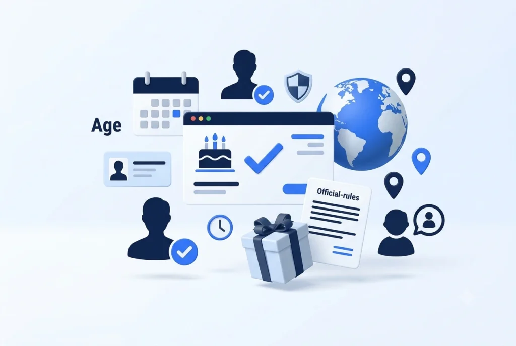 Giveaway age restrictions and minimum age requirements for sweepstakes entrants
